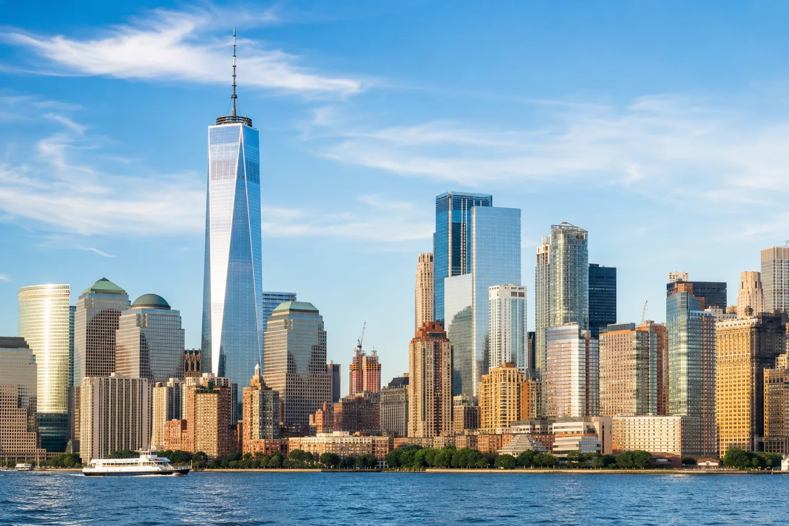 Lower Manhattan skyline with One World Trade Center